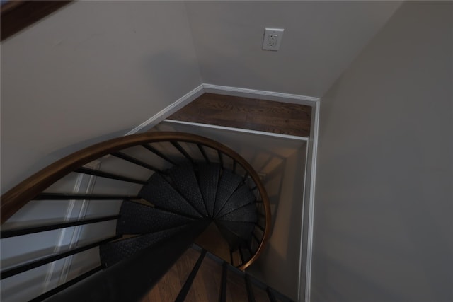 stairs with baseboards