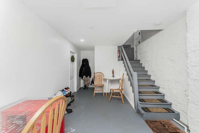 basement with stairway