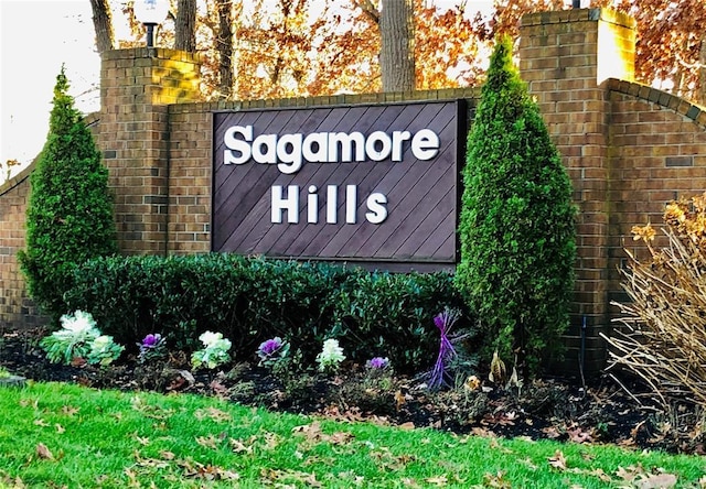 view of community sign