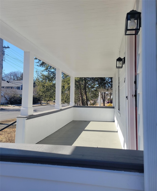 interior space with covered porch