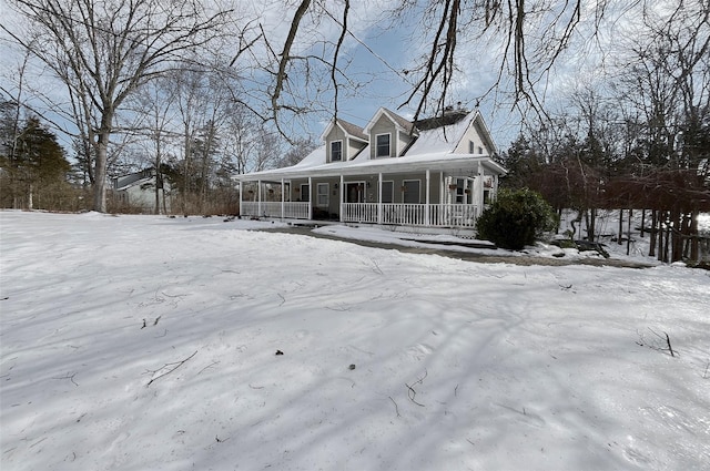 view of front facade featuring covered porch