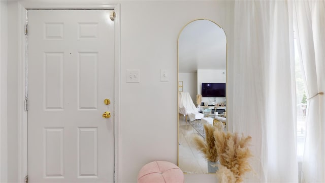 hallway with arched walkways