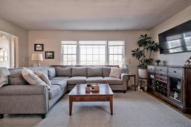 view of carpeted living area