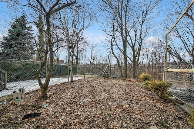 view of yard with fence