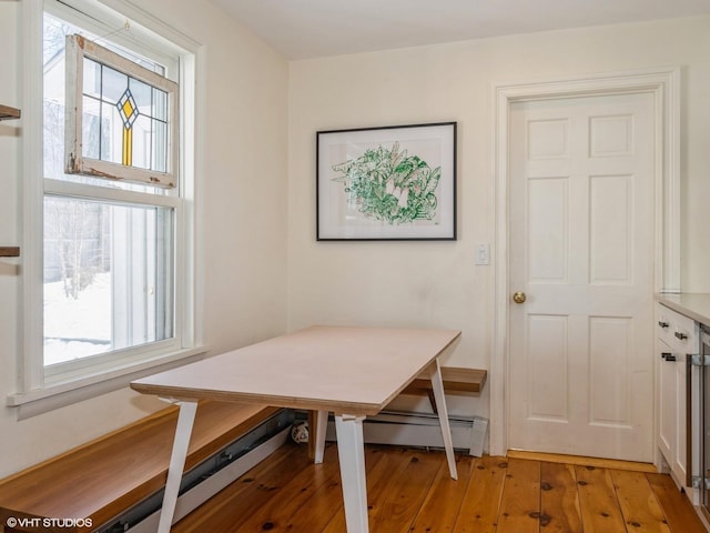 dining room with light wood-style floors