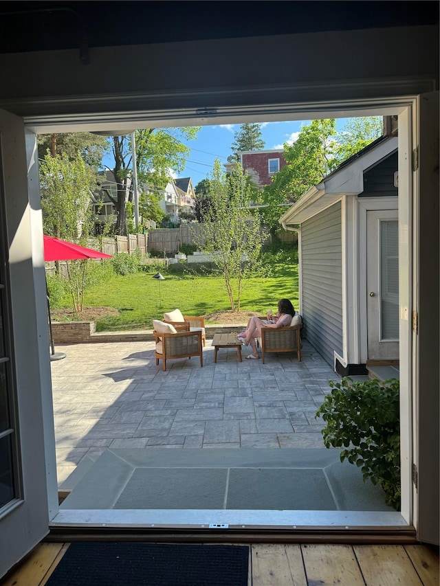 view of patio with fence