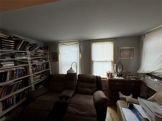 living area featuring wood finished floors