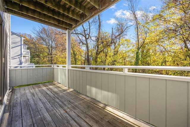 view of wooden deck