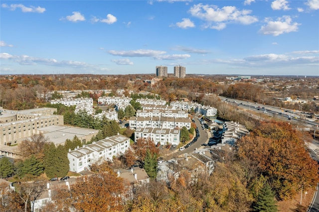 aerial view with a city view