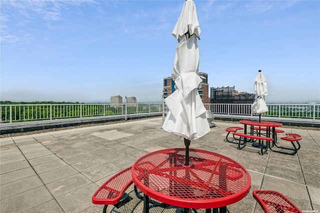 view of patio / terrace featuring fence