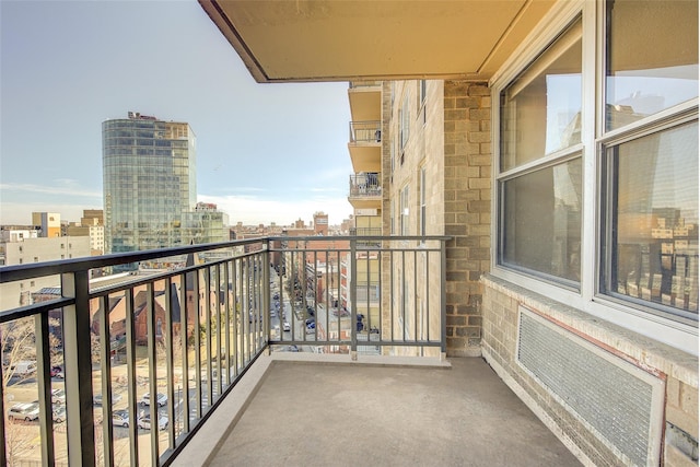 balcony with a view of city