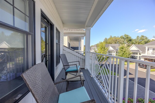 balcony with a residential view