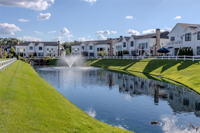 property view of water featuring a residential view