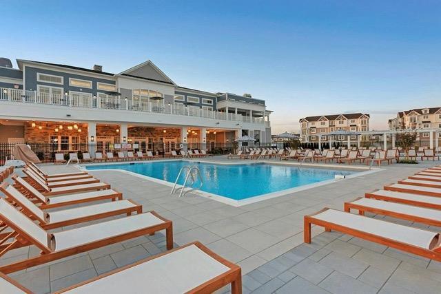 pool with a patio area