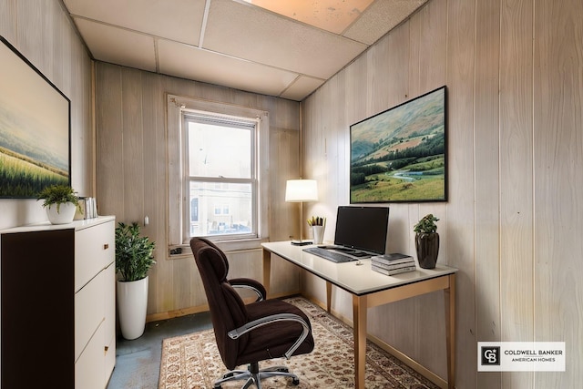 5130 47th St, Woodside, NY 11377 - office space featuring a drop ceiling and wood walls