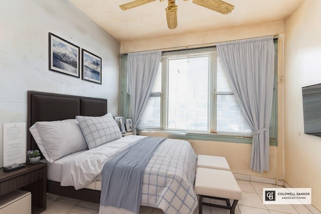 5130 47th St, Woodside, NY 11377 - bedroom with tile patterned flooring and a ceiling fan