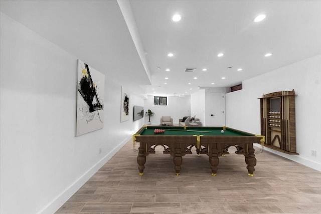 953 Tilden St, Bronx, NY 10469 - recreation room with visible vents, baseboards, pool table, and recessed lighting