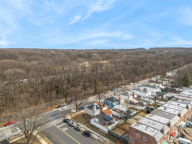 aerial view with a residential view