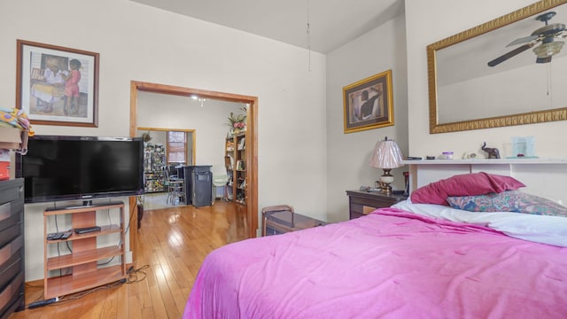 bedroom with wood finished floors