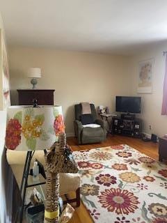 living area featuring wood finished floors