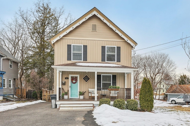 view of front of house featuring a porch and board and batten siding