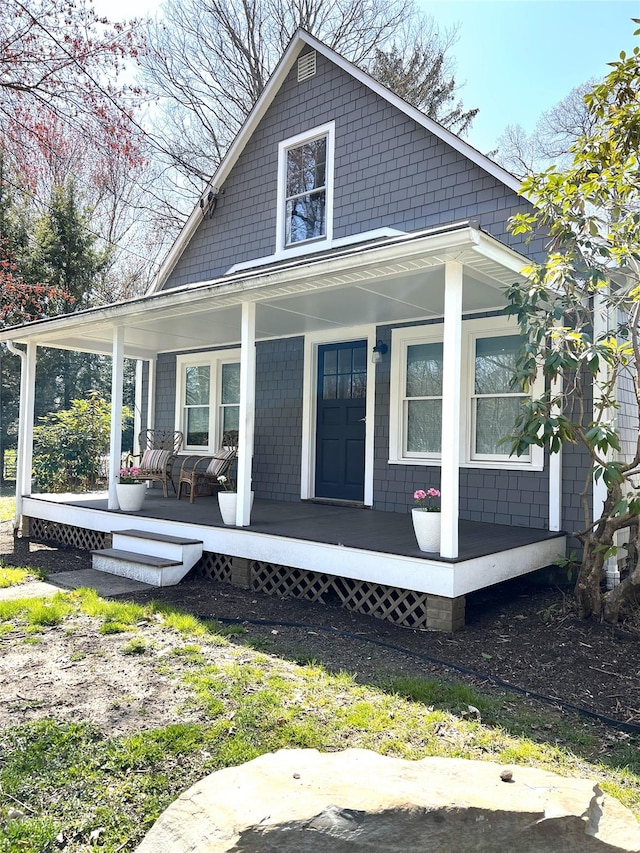 exterior space with a porch