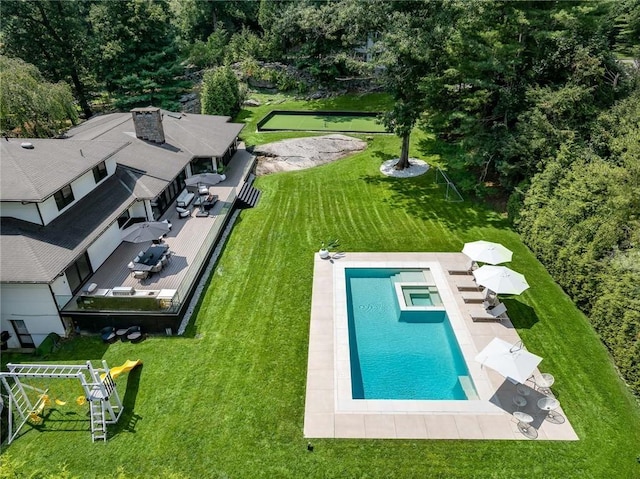 pool featuring a patio area and a pergola