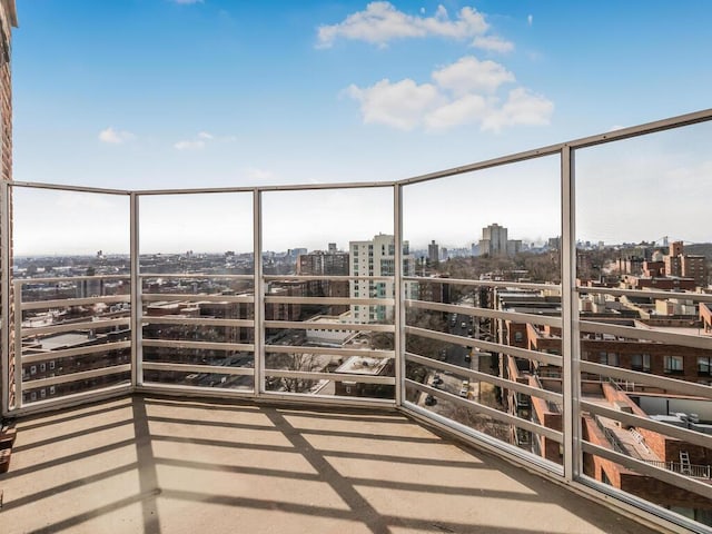 balcony with a view of city