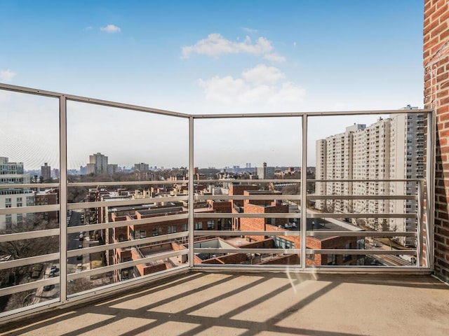 balcony featuring a city view