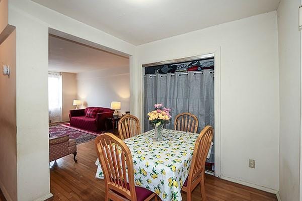 dining area featuring wood finished floors