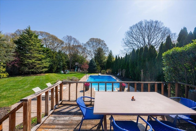 515 Corey Creek Ln, Southold, NY 11971 - outdoor pool featuring a patio area, outdoor dining area, and a lawn