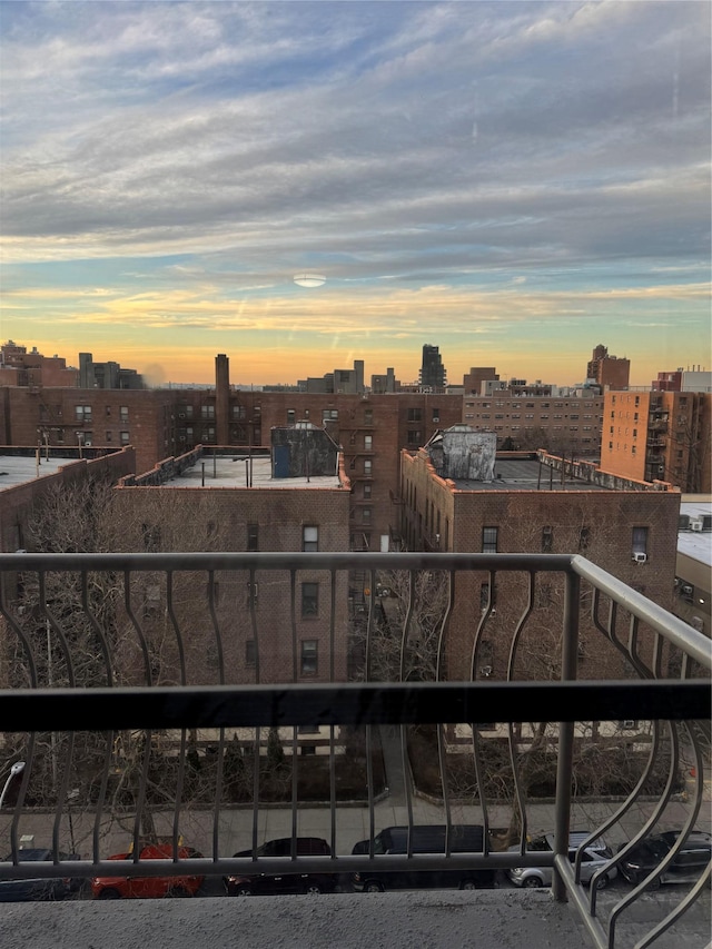 balcony featuring a view of city