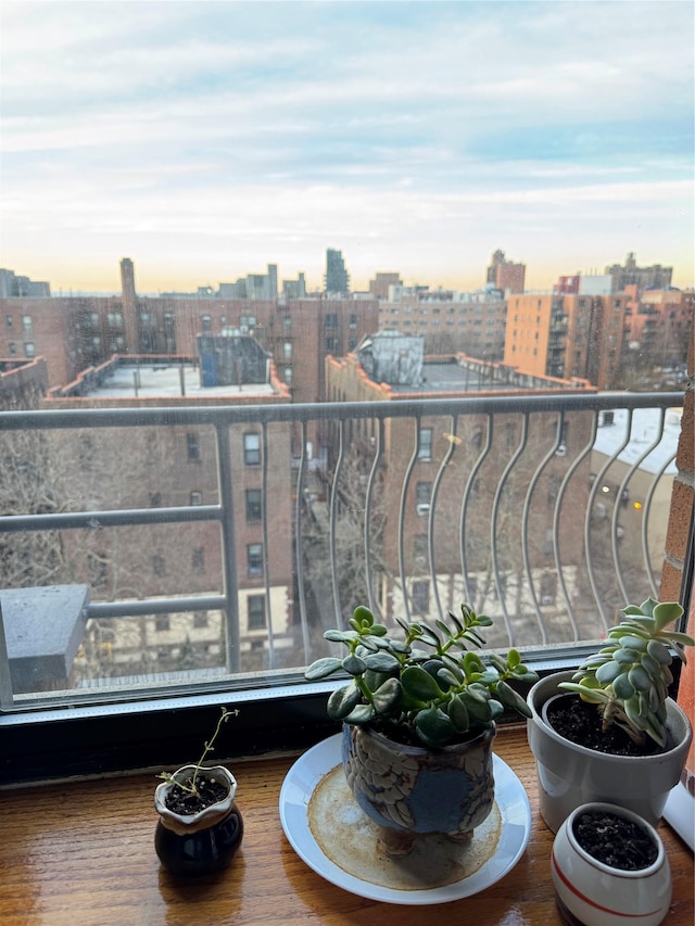 balcony featuring a view of city