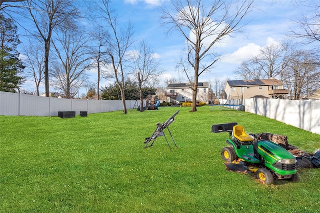 view of yard featuring fence