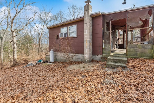 exterior space with a chimney