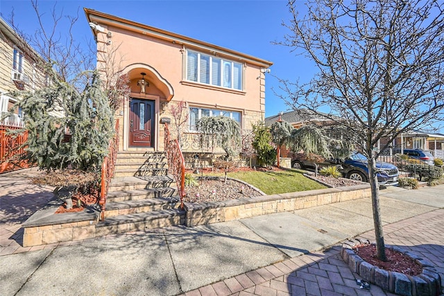 view of front of home with stucco siding