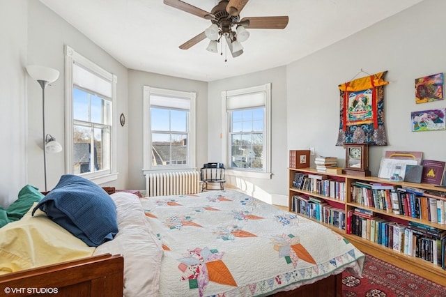 bedroom with radiator heating unit