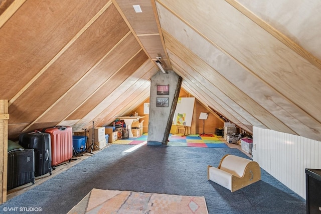 view of unfinished attic