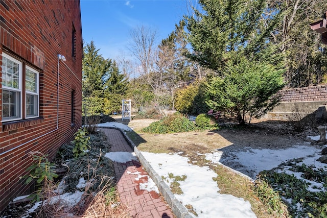 view of yard with fence