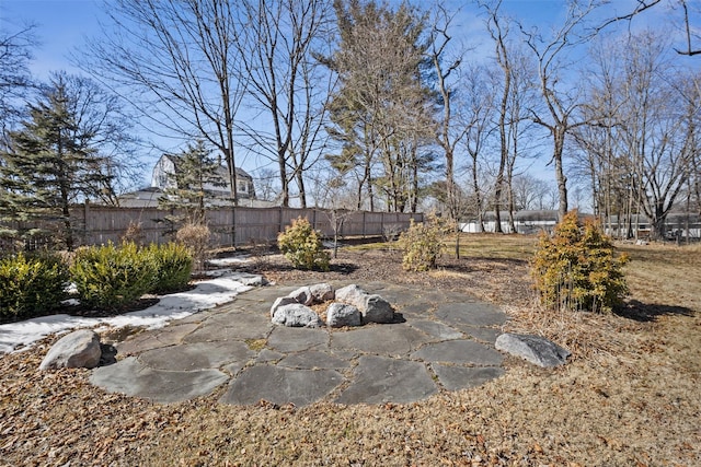 view of yard with fence