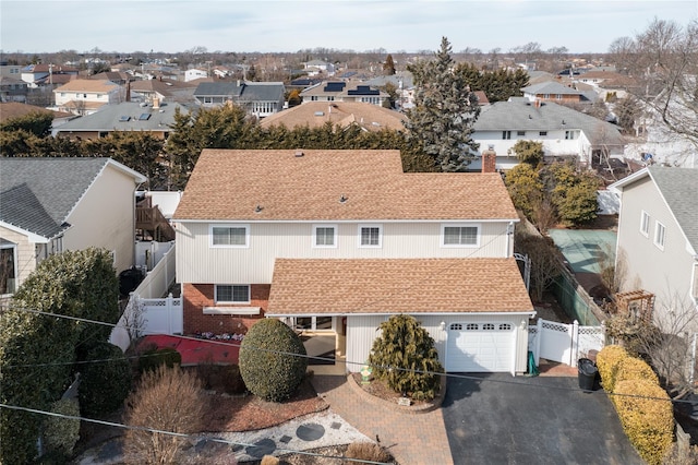 aerial view with a residential view