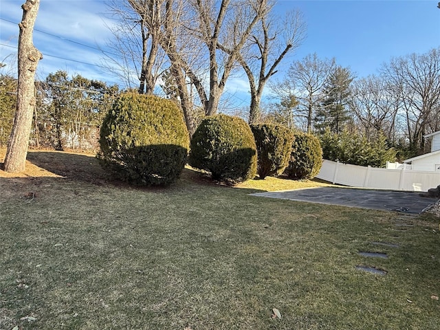 view of yard with fence