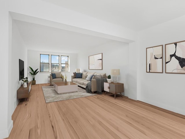 living room with light wood-style floors