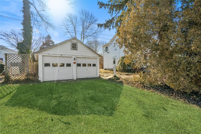 view of detached garage