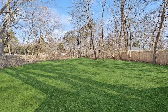 view of yard featuring fence