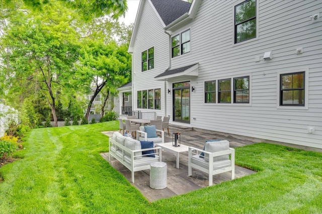 12 Fairway Ave, Rye, NY 10580 - rear view of property featuring a yard and a shingled roof