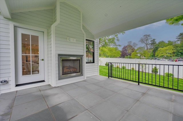 12 Fairway Ave, Rye, NY 10580 - view of patio featuring an outdoor fireplace
