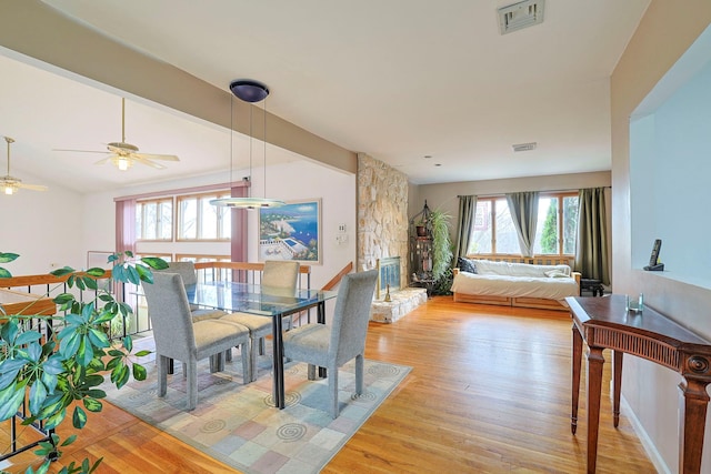 44 Karen Joy Dr, Middletown, NY 10940 - dining area featuring light wood-style flooring and a ceiling fan