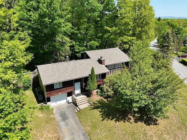 44 Karen Joy Dr, Middletown, NY 10940 - view from above of property with a heavily wooded area