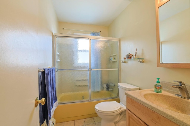 44 Karen Joy Dr, Middletown, NY 10940 - bathroom featuring tile patterned flooring, vanity, toilet, and enclosed tub / shower combo